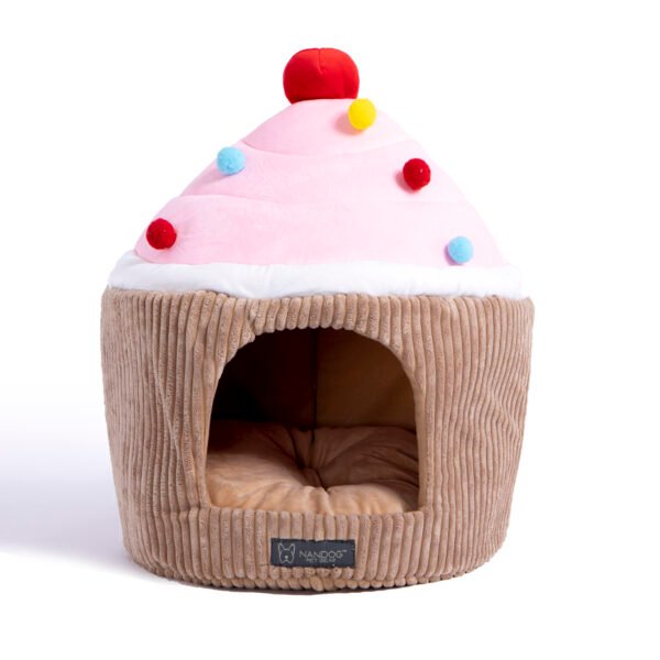 Fun Bed Cup Cake Vanilla - Large - Cama Pet - modelo toca (bege/rosa)