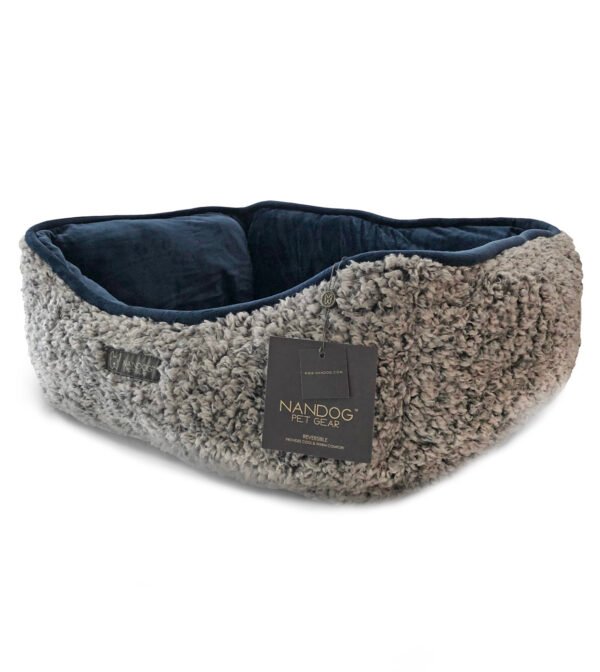 Plush Collection - Cama Pet - Reversivel (cinza/azul) - Imagem 5