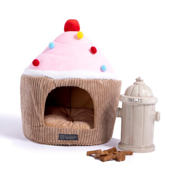 Fun Bed Cup Cake Vanilla - Large - Cama Pet - modelo toca (bege/rosa) - Imagem 2